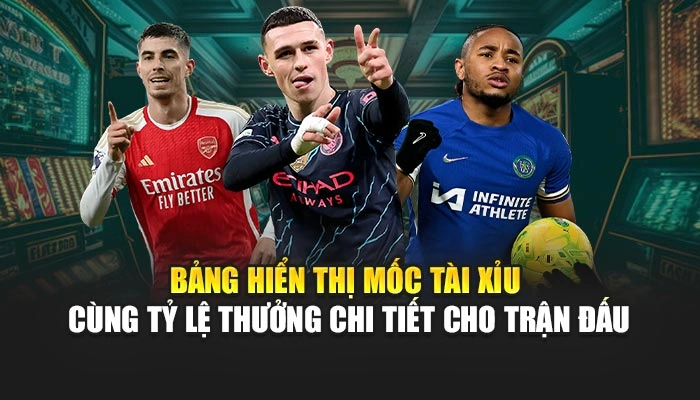 Kèo Tài Xỉu - Bí Quyết Làm Giàu Nhanh Chóng Từ Sảnh FEBET 1 Bảng hiển thị mốc tài xỉu cùng tỷ lệ thưởng chi tiết cho trận đấu