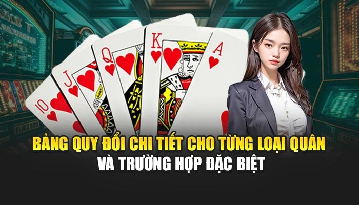 Phỏm FEBET - Bí Kíp Chiến Thắng Từ Cơ Bản Đến Cao Thủ 2 Bảng quy đổi chi tiết cho từng loại quân và trường hợp đặc biệt